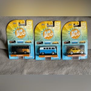 Majorette Jada Toys Punch Buggy Slug Bug Set of 3 VW Volkswagen Beetle Bus Van